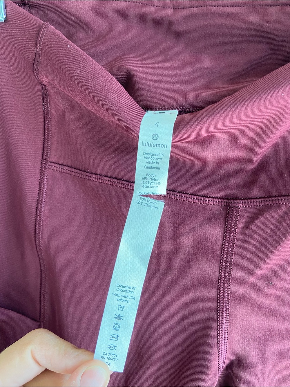 lululemon athletica speed up tights ax 4 High-Waist Burgundy Leggings Pockets - Picture 6 of 7